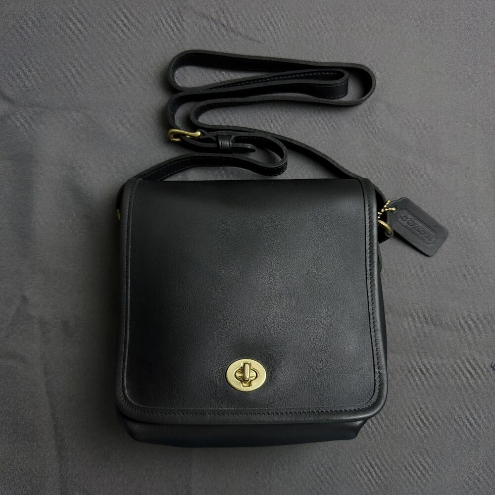 Coach Vintage Companion Flap Bag 9076 Black Leather Crossbody